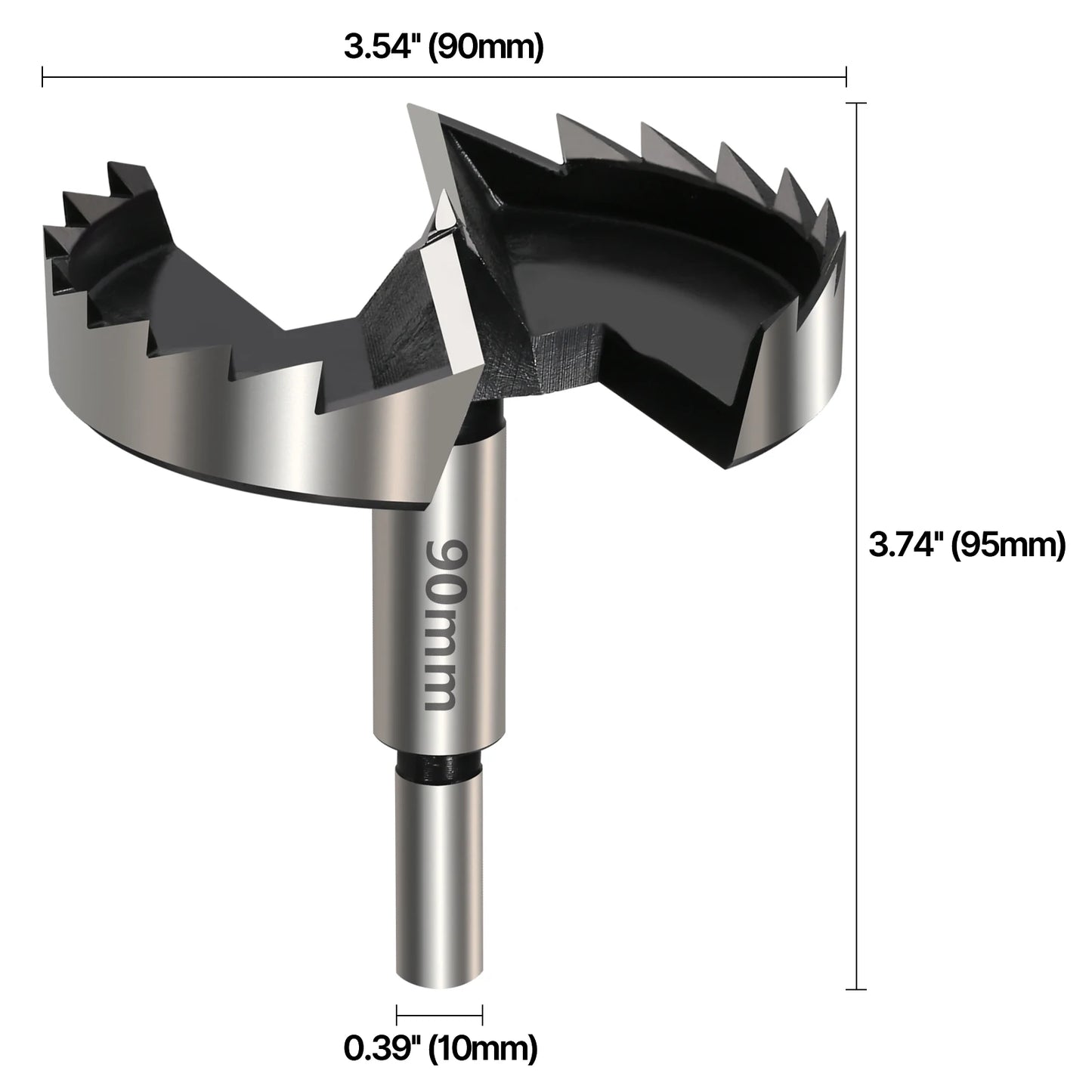 Vearter 1Pc 6mm-100mm Forstner Woodworking Tools Hole Saw Hinge Boring Drill Bits Round Shank High Carbon Steel Cutter