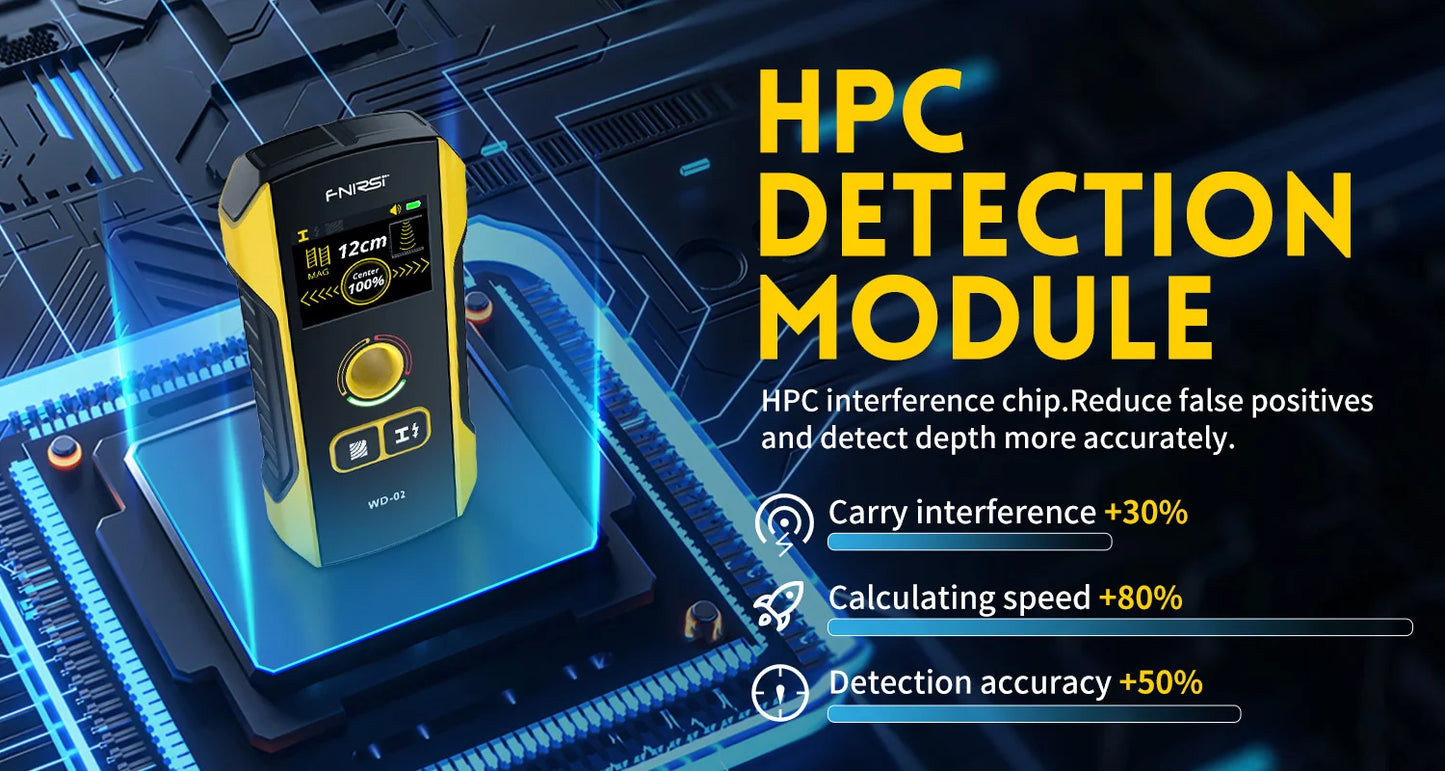 FNIRSI WD-02 Wall Detector Stud Finder New Design Positioning Hole TFT Display AC Live Cable Wires Metal Wood Stud Wall Scanner