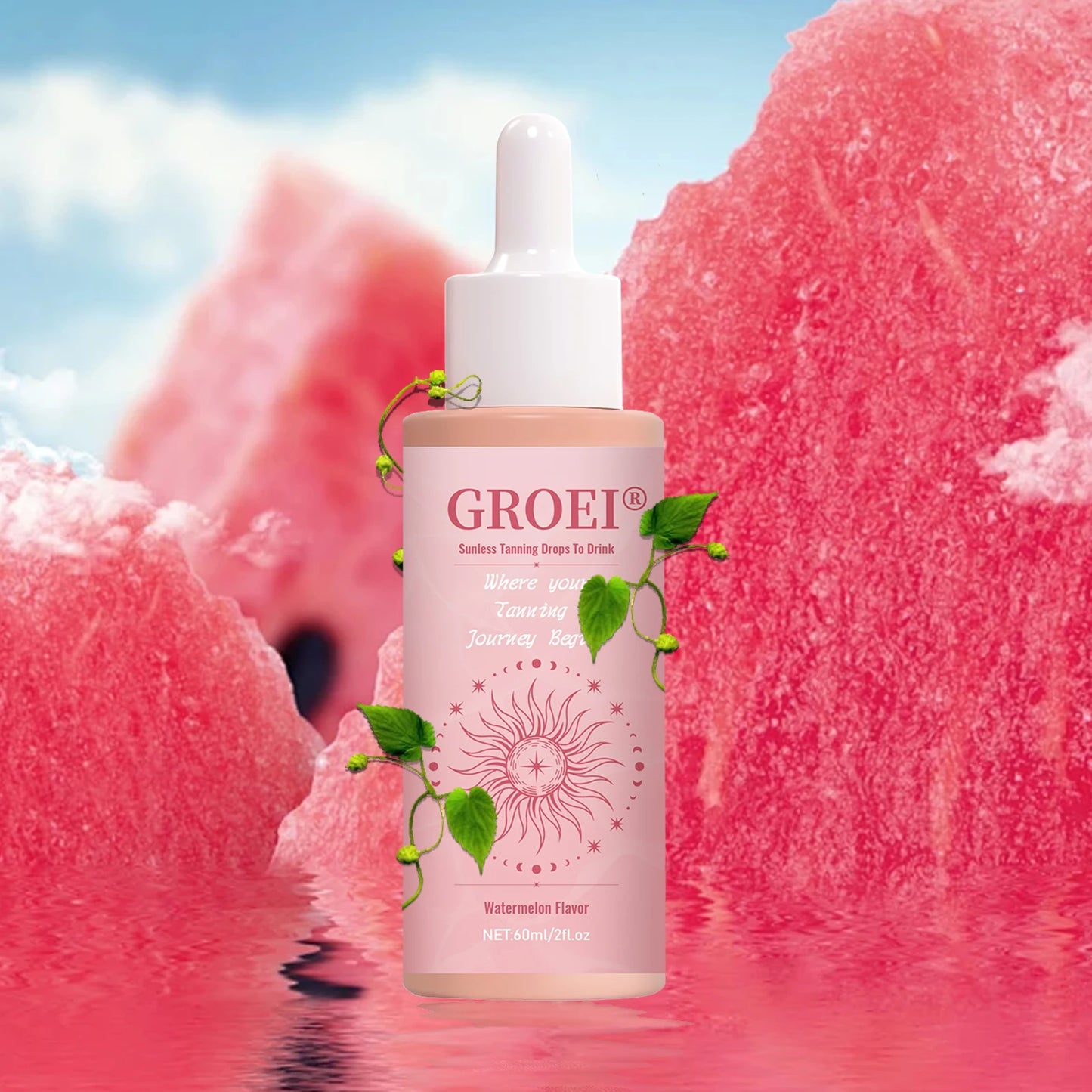 Watermelon Tanning Drops Face Body Long Lasting Bronzer Intensive Bronzing Brown Solarium Sunbeds Moisturizing  Self Tanner