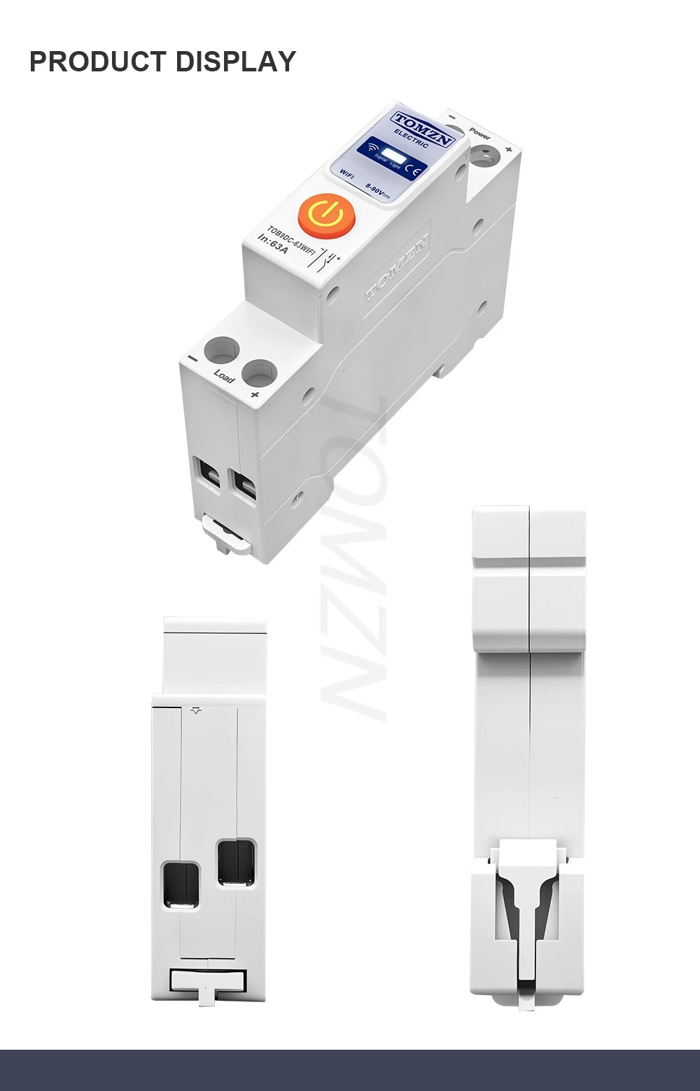 TUYA Smartlife 63A DC 8-90V WIFI Smart Switch Circuit Breaker Time Relay Status Switching Power Supply TOMZN