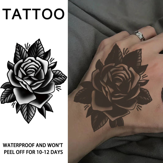 Rose, cool temporary tattoo stickers, durable waterproof, semi permanent herbal tattoo stickers