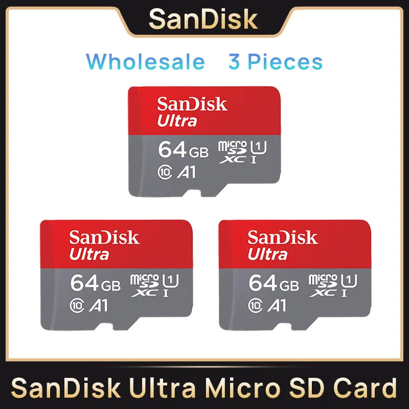 SanDisk Micro SD Memory Card TF Flash Card Ultra A1 V10 C10 U1 32GB 64G 128G 256G 512G 1TB for Camera Phone Nintendo Switch
