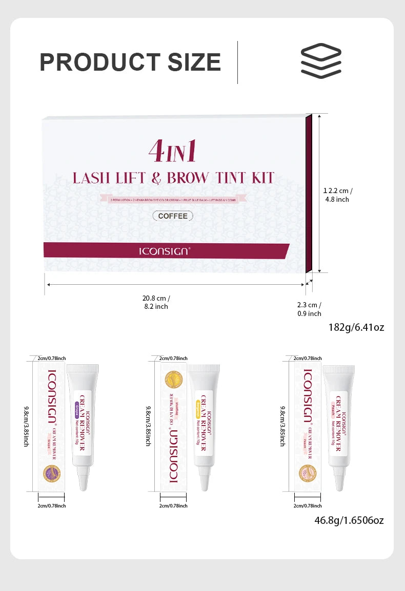 Lash Fast Lift And Tint Kit Pro Eyelash Perm Kit Lash Glue Remover Cream 3in1 Lashes Tint Brow Lashes Tint Eyebrow Dye Tint Kit