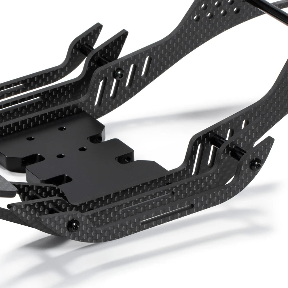 Carbon Fiber LCG Chassis Kit Cheater Rigs Frame with Delrin Skid for 1/10 RC Car Crawler SCX10 II Element Enduro Comp Builds
