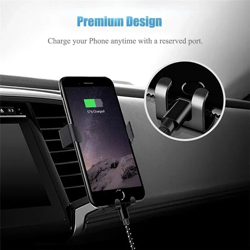 Gravity Car Holder Auto Air Vent Mount Clip Bracket Cell Holder No Magnetic GPS Mobile Phone Stand for IPhone 14 13 Samsung