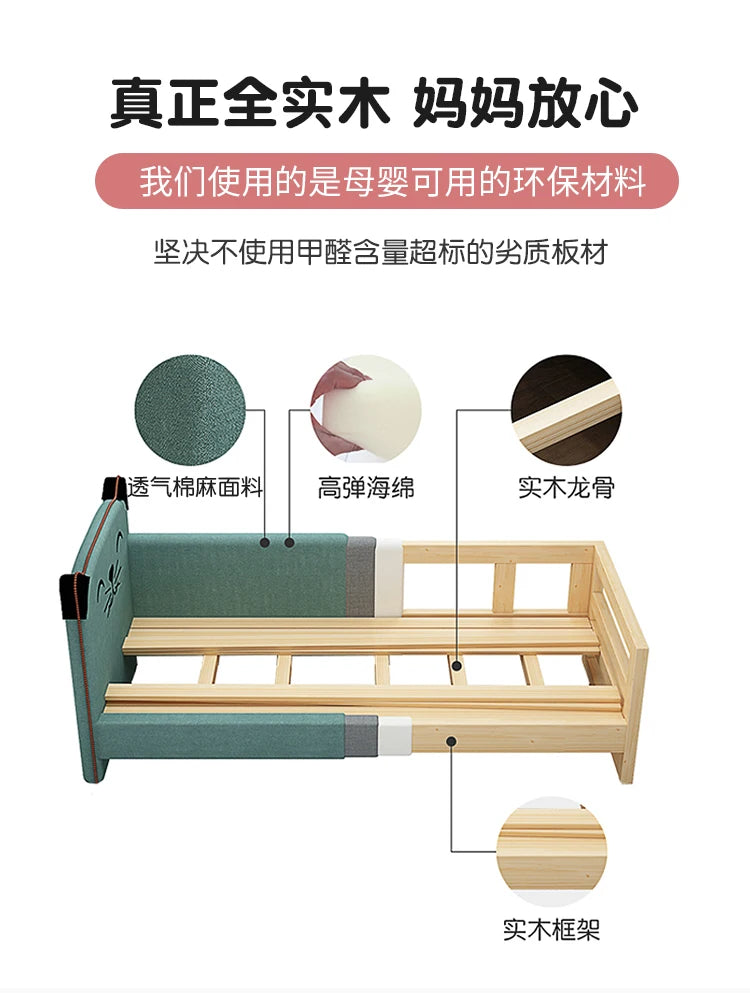 Barrier Stairs Children Beds Single Safety Bedrooms Wooden Kids Bed Mattresses Toddler Luxury Lit Cabane Enfant Home Furniture