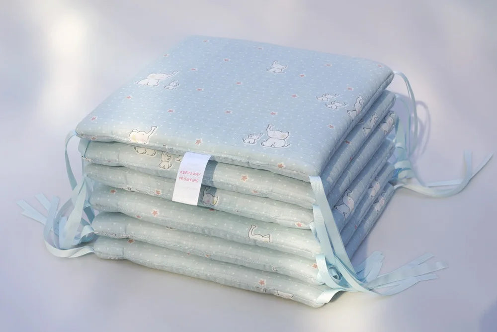 Baby Bed Bumper Newborn Bed Guardrail Anti-collision Removable Washable Baby Bed Safety Rails 6Pcs