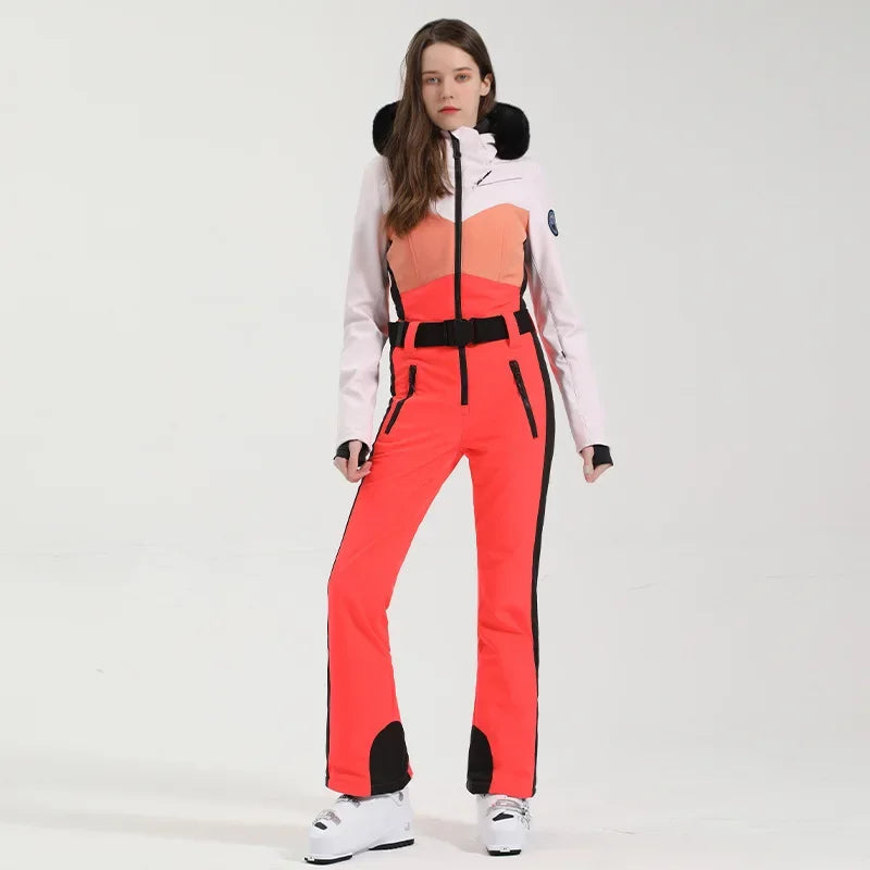 2025 Winter Skiing Suit Women Slim Fit Ski Overalls New Female Snowboard Clothes Outdoor Sport Pro Windproof Warm Snow Jumpsuit