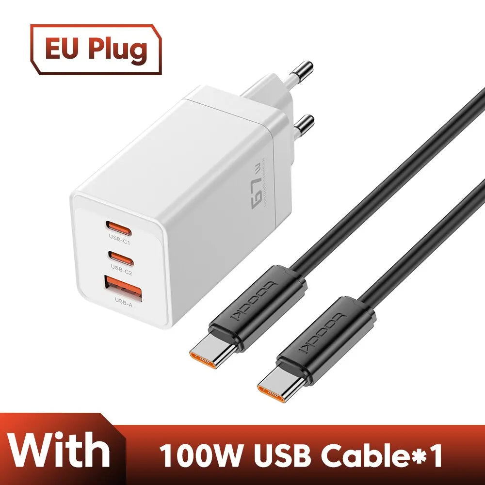Toocki 67W GaN USB C Charger QC4.0 65W PD 3.0 Type C Fast Charger Quick For iPhone 16 15 14 13 Pro Samsung Xiaomi Huawei MacBook