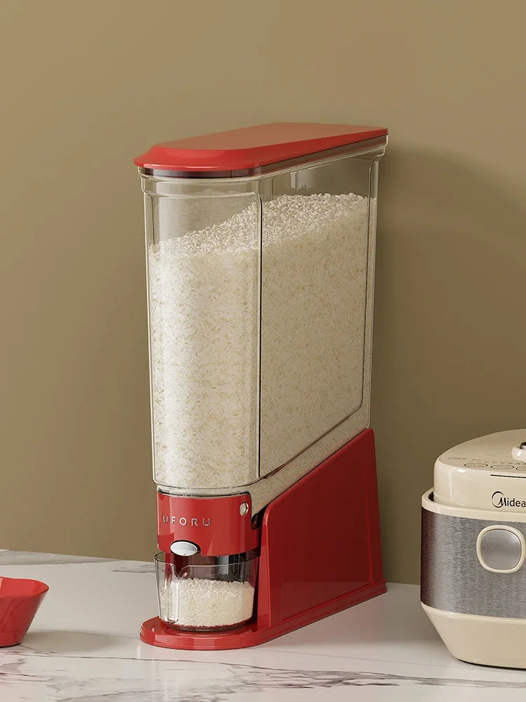 1PCS 5/10KG Sealed Rice Bucket Sealed Moisture-Proof Dispenser with Cup Grain Powder Boxes Insect-Proof Cereal Kitchen Container