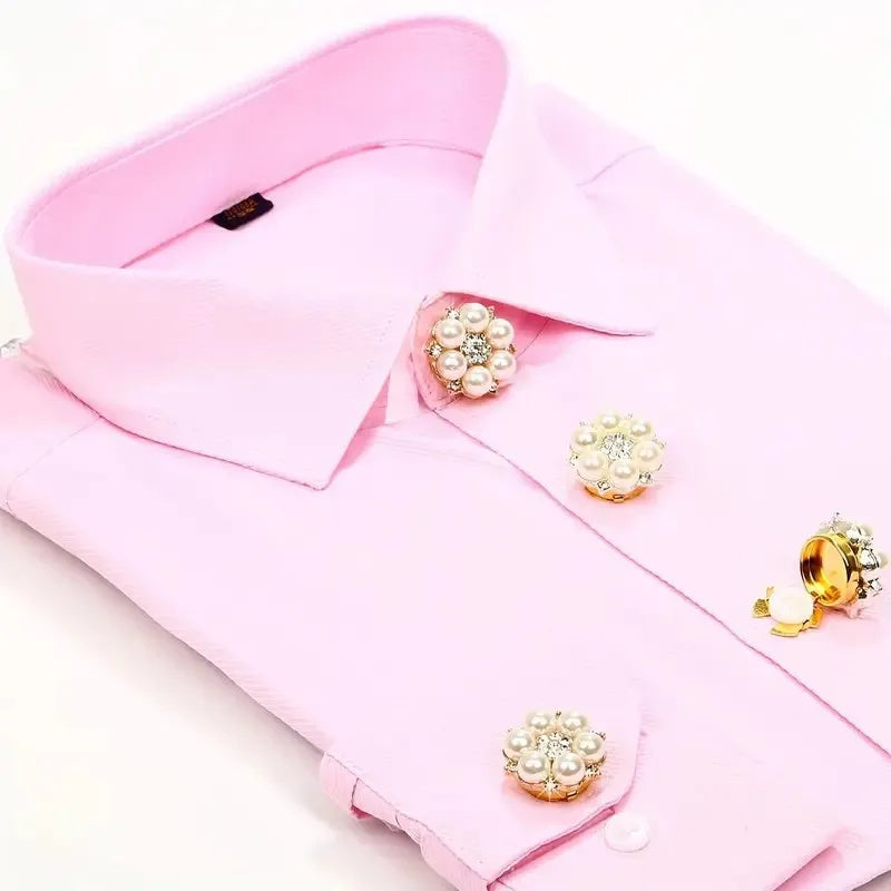 Rhinestone Button Covers, Gold Crystal Clip on Button Covers, Decorative Formal Cufflink Buttons