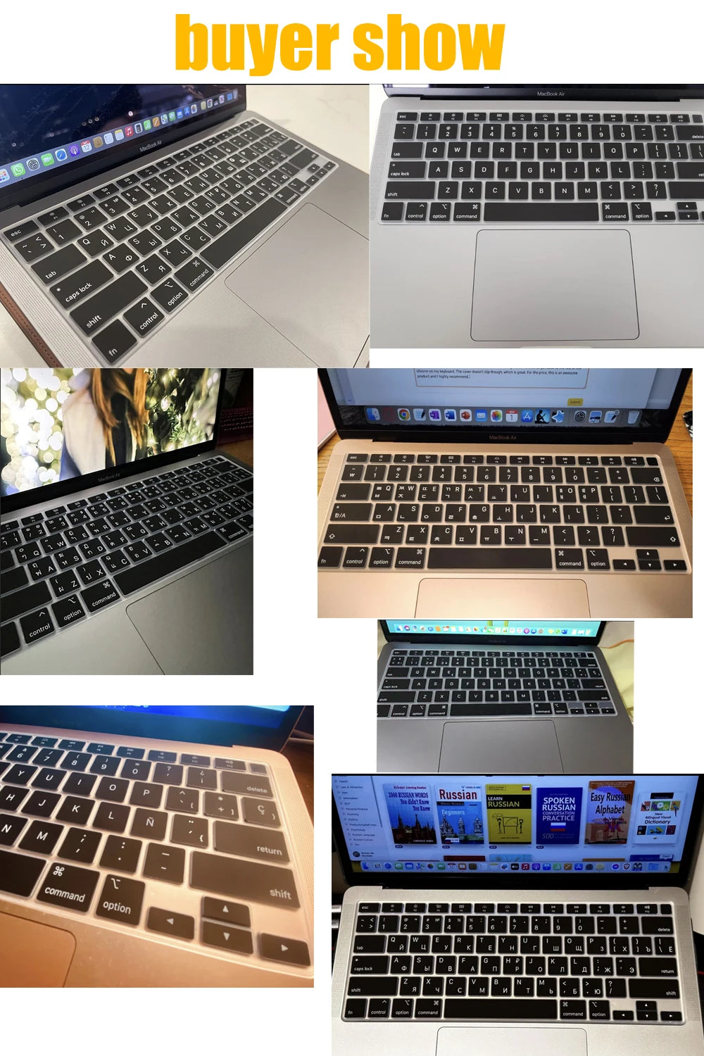 Keyboard Cover For MacBook Air 13 inch 2022 2021 2020 Release A2337 M1 A2179 with Touch ID Waterproof Protective Silicone Skin