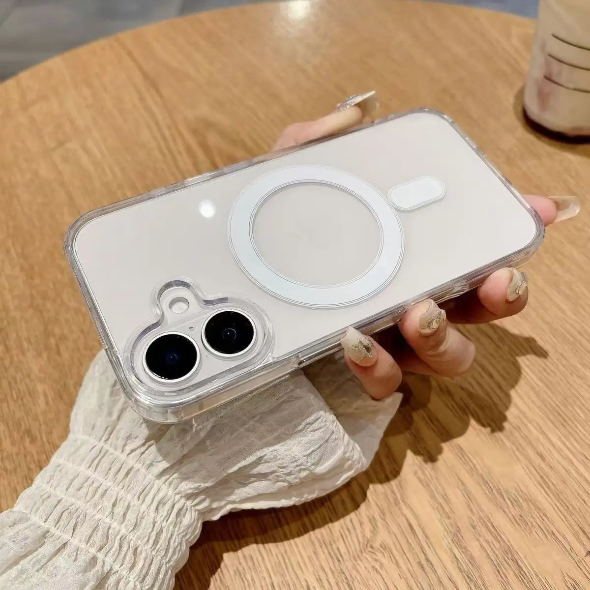 Magsafe Magnetic Clear Case for iphone 16 Plus 16 Pro Max Wireless Charge Fundas Shockproof Clear Back Cover Cases