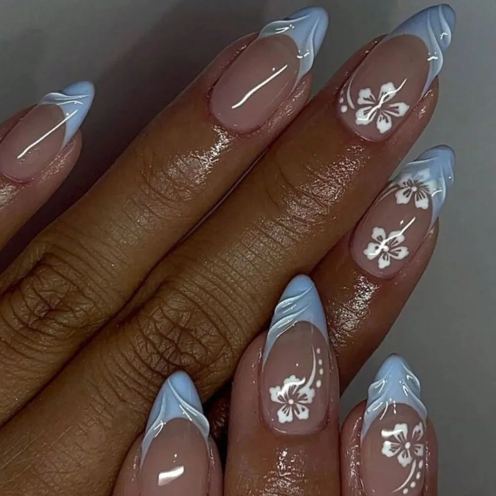 24pcs Black Cat's Eye Press on Nails Finished Ins Wearable False Nail Sets Love Design Stick on Nails Stilettos Fake Nail Tips