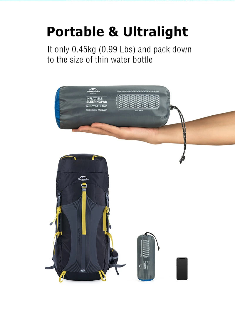 Naturehike Camping Air Mattress Ultralight Waterproof Nylon Inflatable Cushion Outdoor Portable Sleeping Bed Hiking Picnic Mats