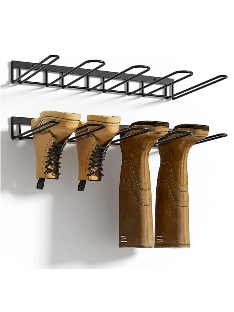 1pcs Boot Rack Hanger Wall Mounted- (4 Pair) Sturdy Metal Boot Organizer, Tall Shoe Holder for Closet, Entryway, Indoor, Garage