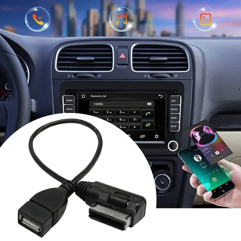 USB Aux Cable Music MDI MMI AMI To USB Female Interface Audio AUX Adapter Data Wire for VW for Audi A6L Q5 Q7 A8 S5 A5 A4L A3