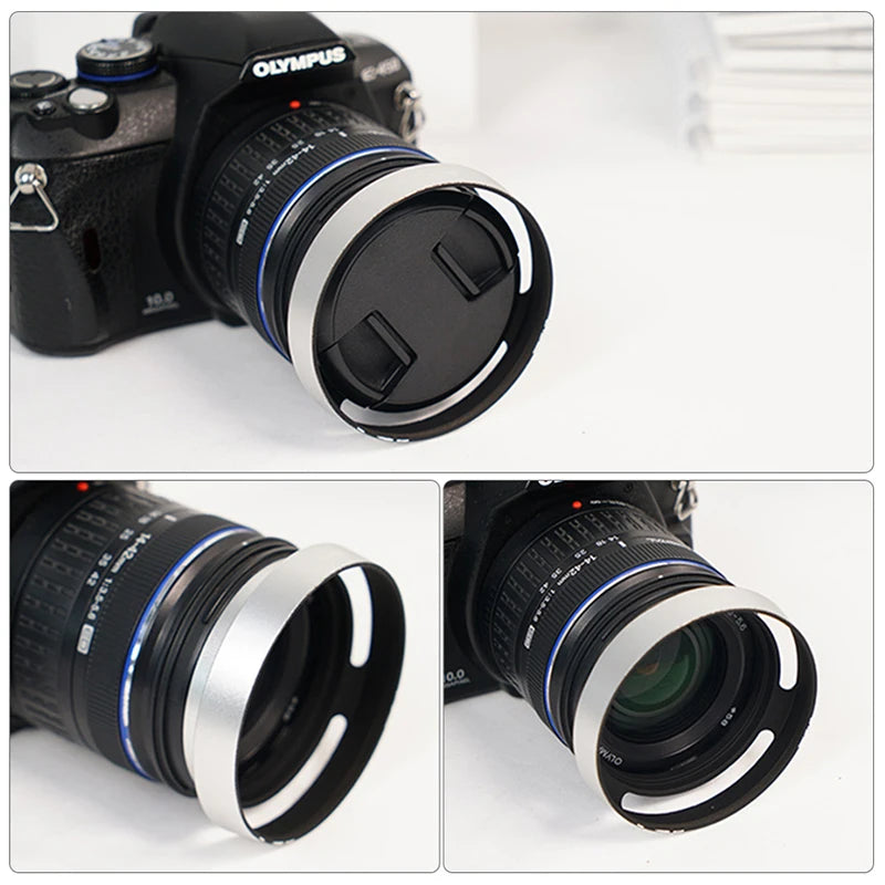 37/39/40.5/43/46/49/52/55/58/62mm Metal Hollow Camera Lens Hood for Fuji Nikon Pentax Sony Olympus Canon Hollow out Lens Hood