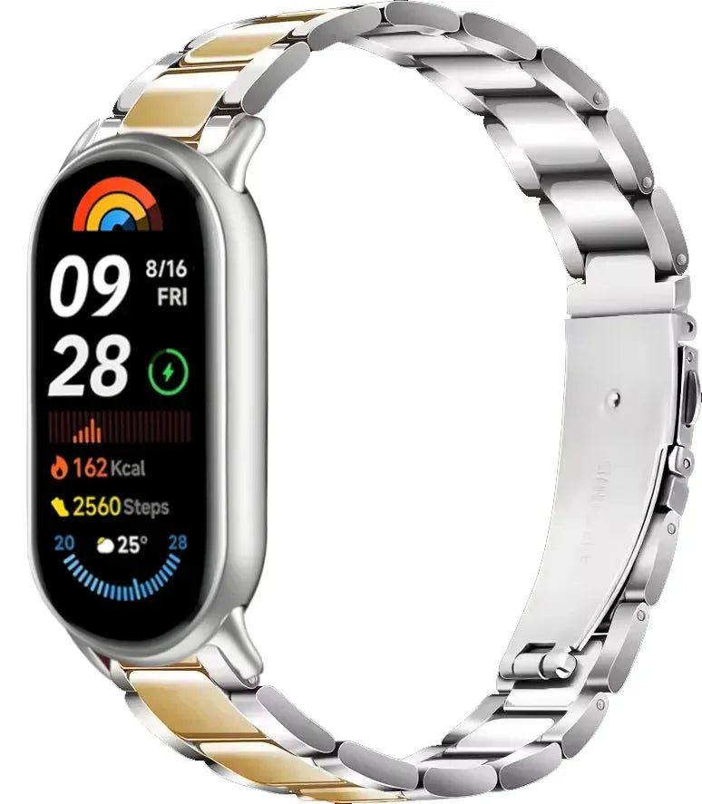 Metal Strap for Xiaomi Mi Band 10 9 8 Smartwatch Stainless Steel Comfortable Band for Miband 10 9 8 Replacement Bracelet Correa
