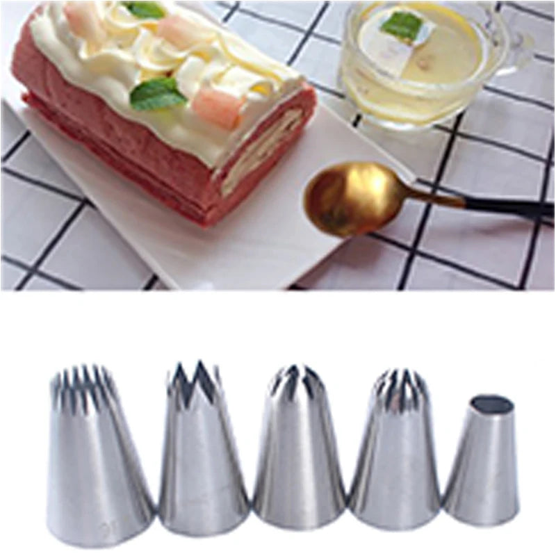 Cake Piping Tips For Dessert Biscuit Cup Cake, Kitchen Accessories 2024 Piping Nozzles Set, Stainless Steel Icing Nozzles, Cream