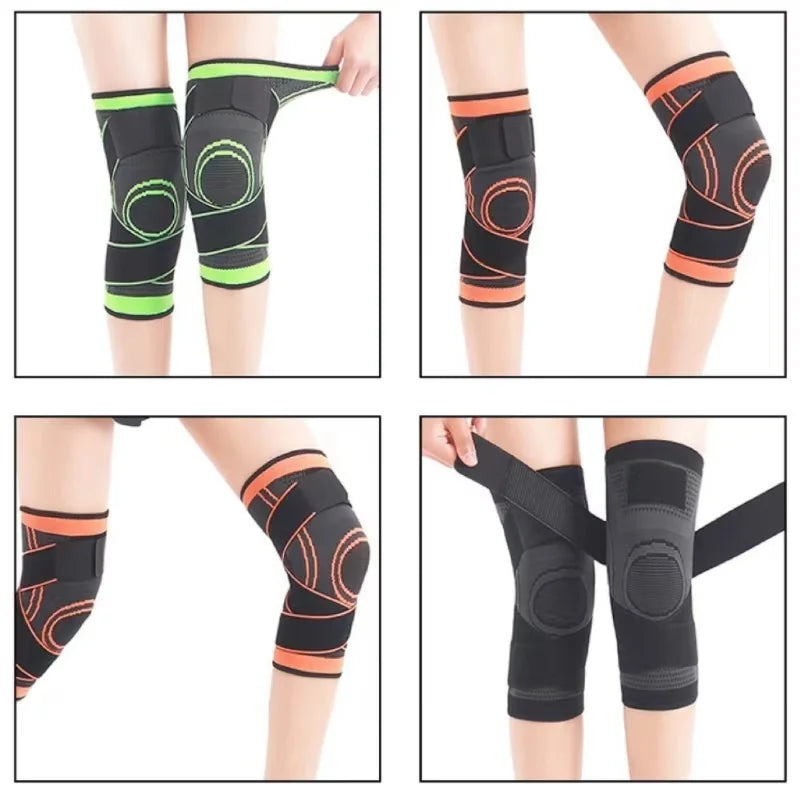 Cross-border Sports Compression Knitted Strap Nylon Knee Guard Men's and Women's Running Mountaineering Knee Guard