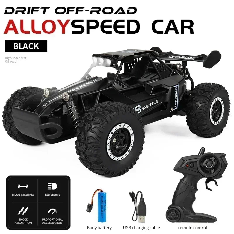 DK087 1:16 2WD Brushless High-Speed Off-Road Remote Control Drift Racing Car 20KM/H with LED Lighting 2x2 RC Truck Car Model Toy