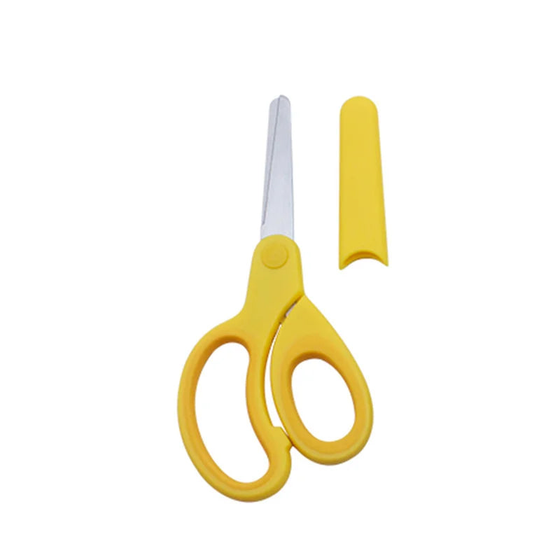 Safty Scissors For Kids Student DIY Paper Children's Left-handed Scissors Scissors With Sleeve Cutting Tool Stationery