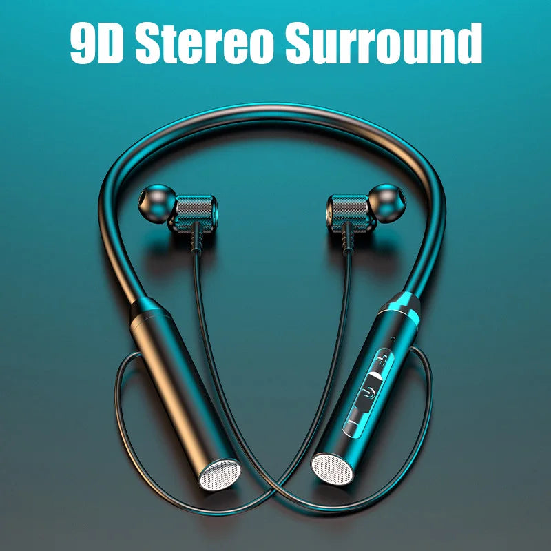 Bluetooth Earphones Wireless Headphones Magnetic Sport Neckband Neck-hanging TWS Earbuds Wireless Bluetooth Headset with Mic