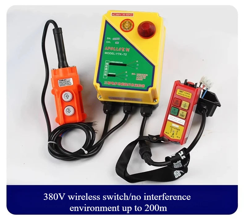 Three-phase 380v hoist winch small crane 220v chain electric hoist crane overhead crane wireless remote control