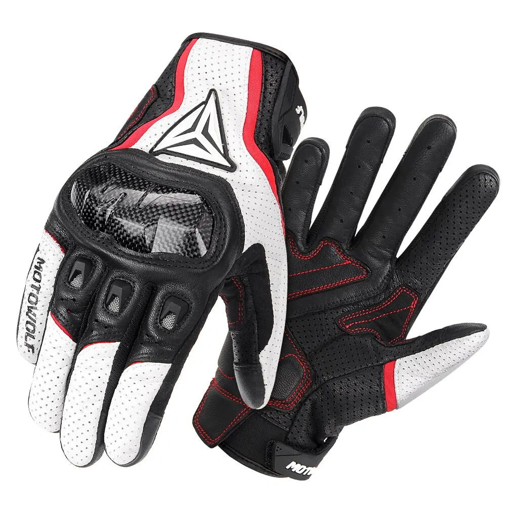 Motorcycle Racing Gloves Men Leather Gloves Summer Breathable Motorbike Guantes Moto Motocross Cycling Gloves Protective