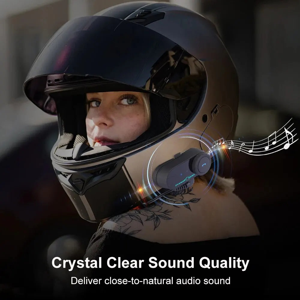 Freedconn Motorcycle Helmet Headset Stereo Bluetooth Hands Free Call Wireless Communication Interphone Music Sharing 6 Riders