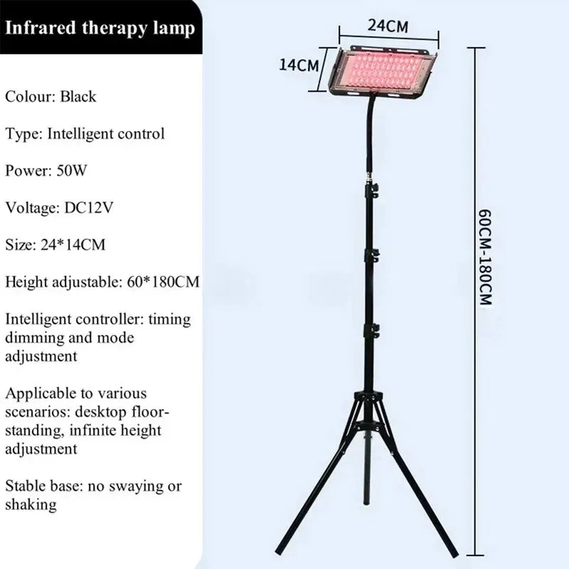 96 LEDs Red Light Therapy Lamp for Full Body Infrared Light Device Face Body Pain Stress Relief Daily Skin Care 660nm 850nm