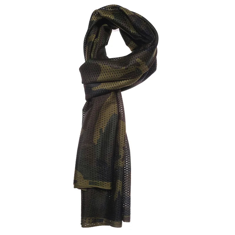 Large Camouflage Scarf Sniper Hunter Mesh Face Scarf Men Riding Cycling Veil Camping Hunting Fishing Hiking Scarves