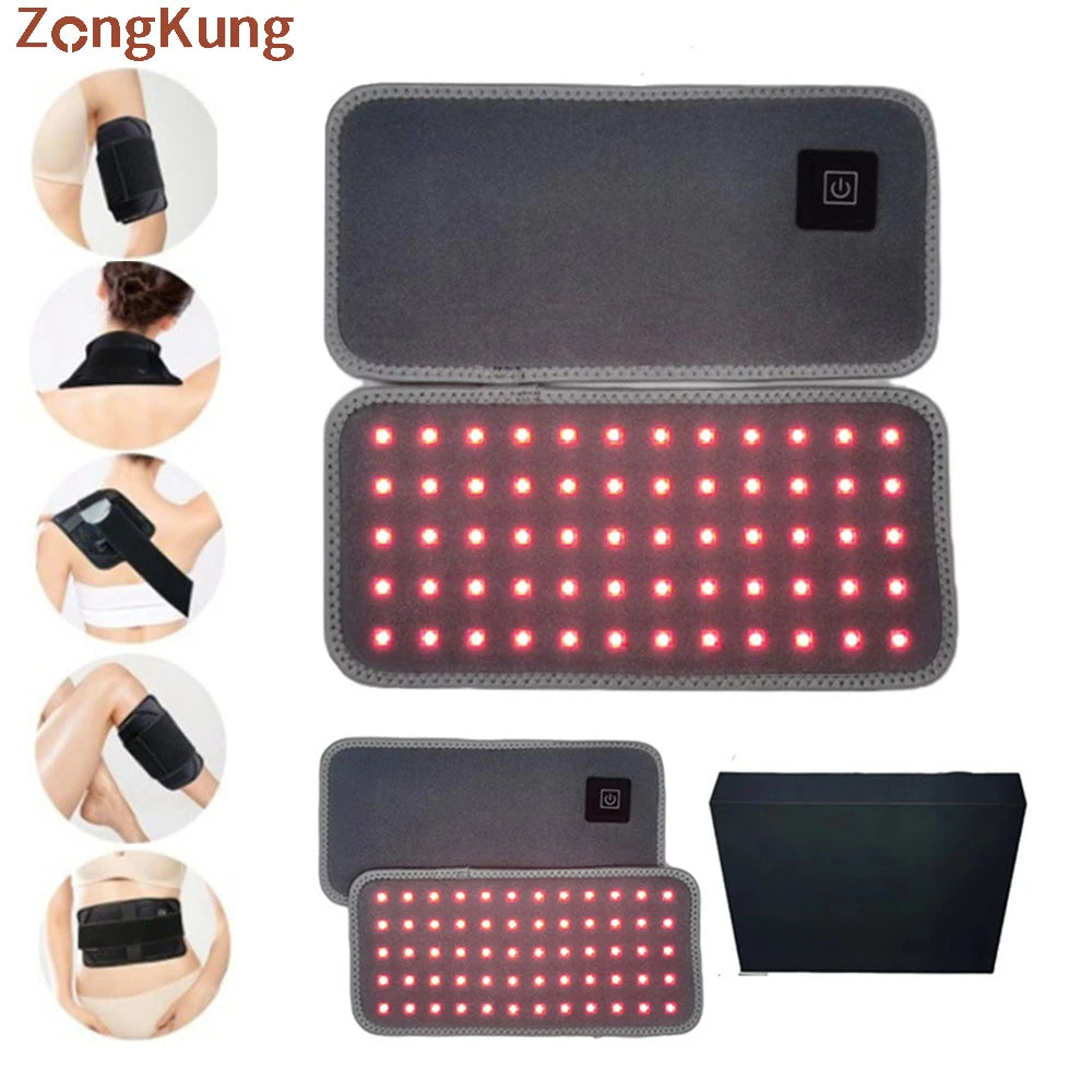 ZONGKUNG Red Light Infrared Therapy Device for Recovery Muscle Pain Fat Loss 850nm 660nm Light Wave for Neck Waist Knee Arm Belt