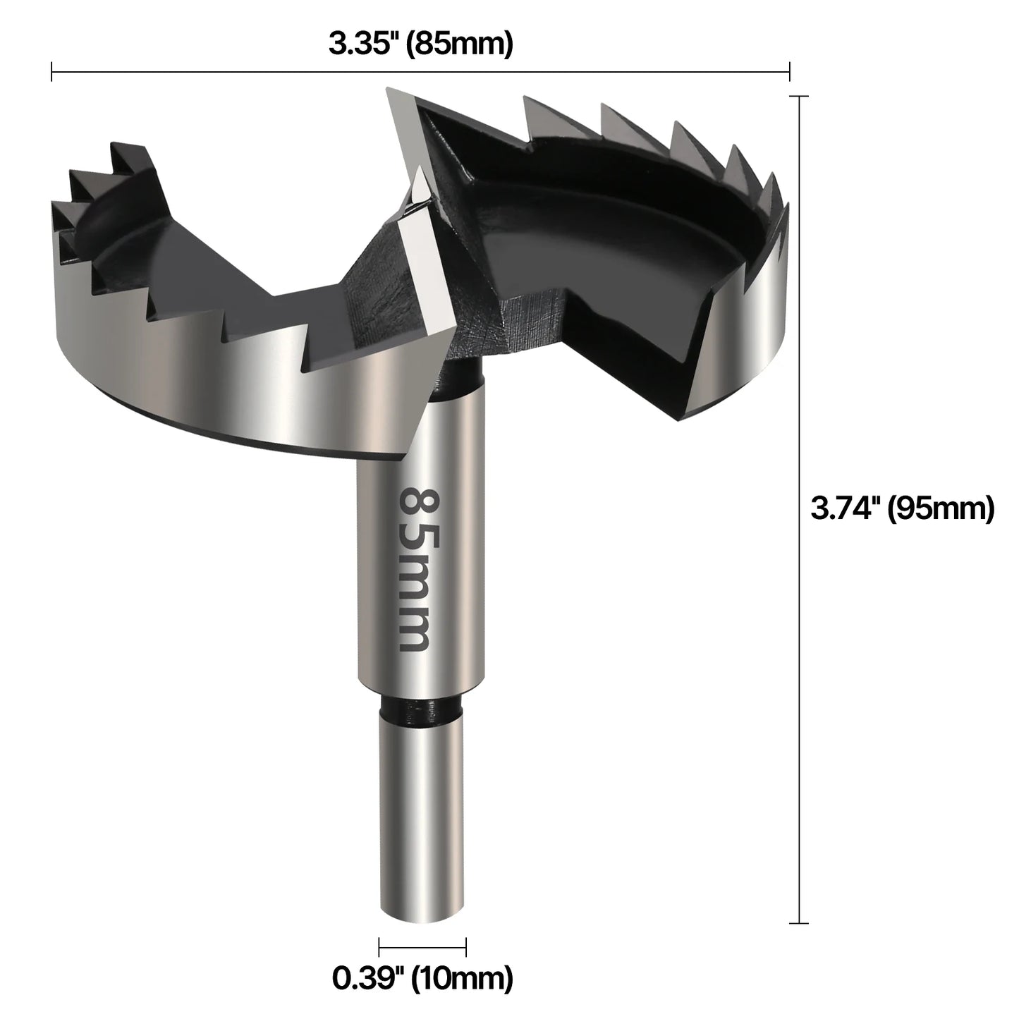 Vearter 1Pc 6mm-100mm Forstner Woodworking Tools Hole Saw Hinge Boring Drill Bits Round Shank High Carbon Steel Cutter