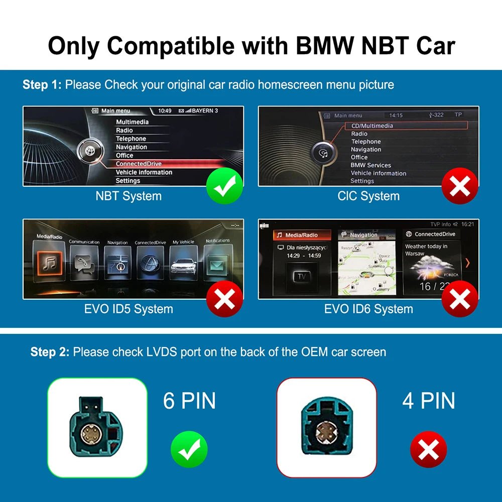 Wireless CarPlay Android Auto for BMW NBT CIC System 1 2 3 4 5 6 7 Series X1 X3 X4 X5 X6 MINI E60 E84 E70 F26 F25 F10 F11F20 F21