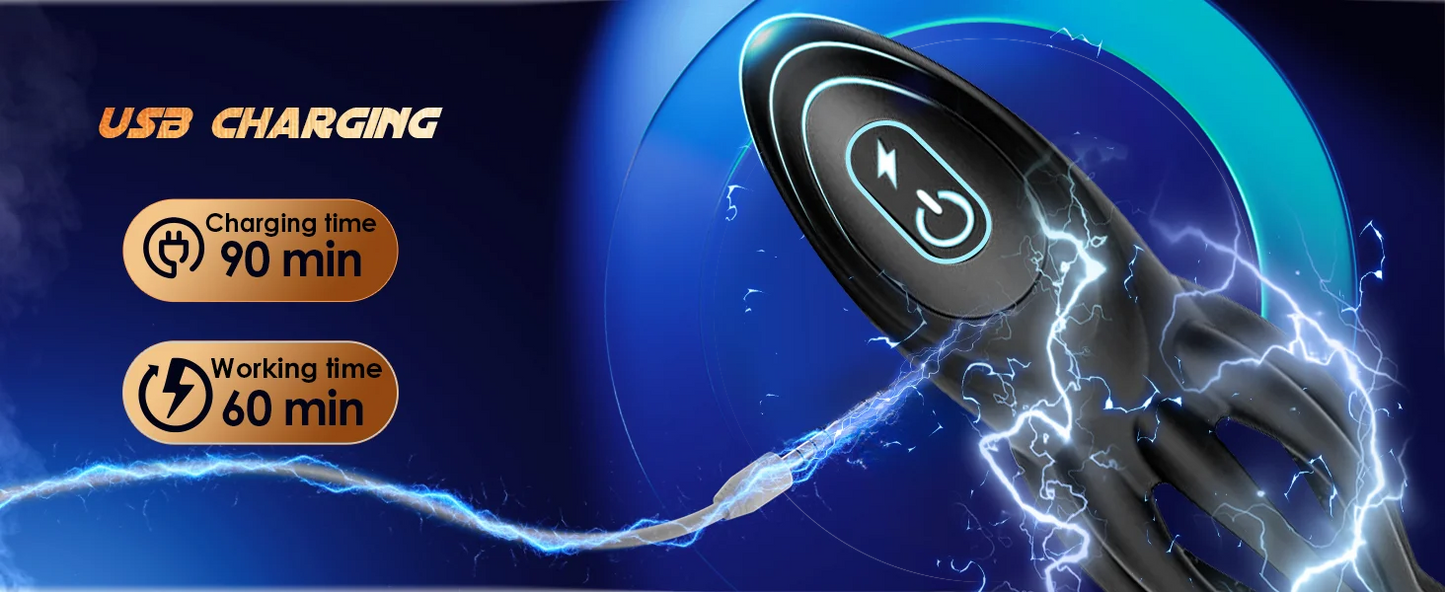 Male Masturbator Eelectroshock Tentacle Shaped Penis Vibrator 360° Wrapping Prostate Massager Handheld Adult Sex Toys for Men 18