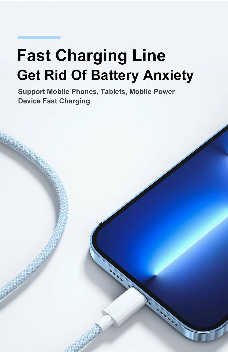 20W PD USB to Lightning Charger Cable for iPhone 14 13 12 11 Pro Max Mini Fast Charge for Apple X XS XR 8 Plus SE Braided Cable