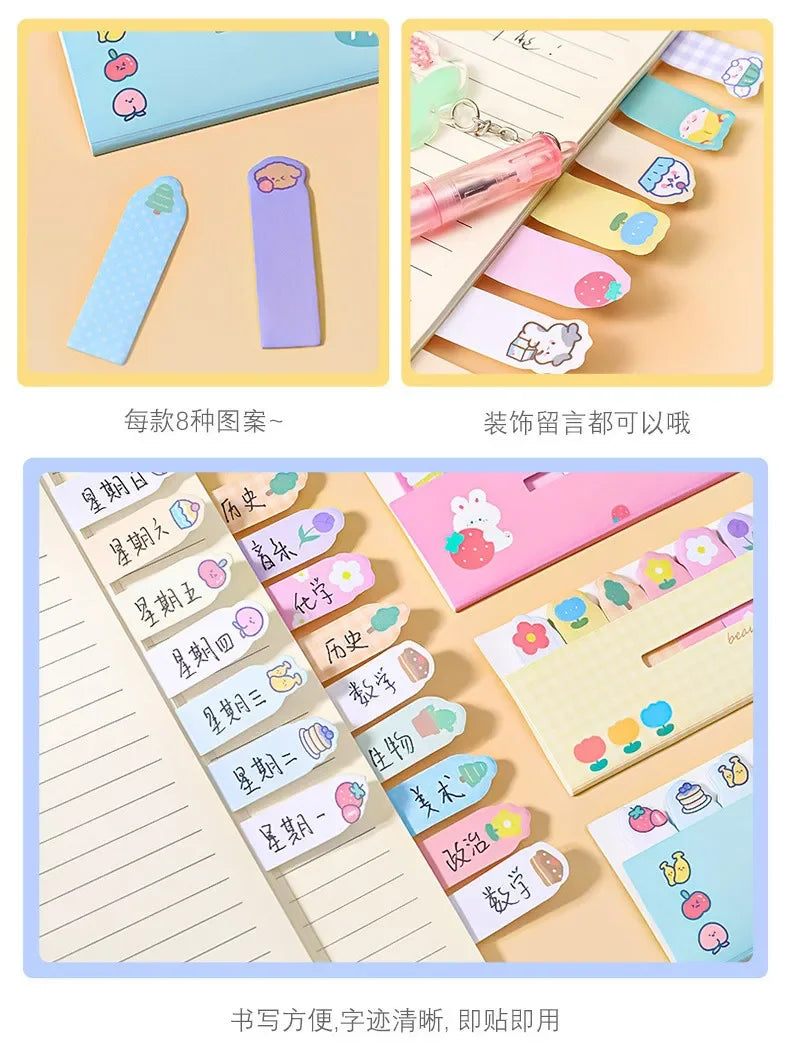 Creative Cute Cartoon Animal Index Stickers Stationery Notebook High Appearance Convenience Stickers Student Supplies