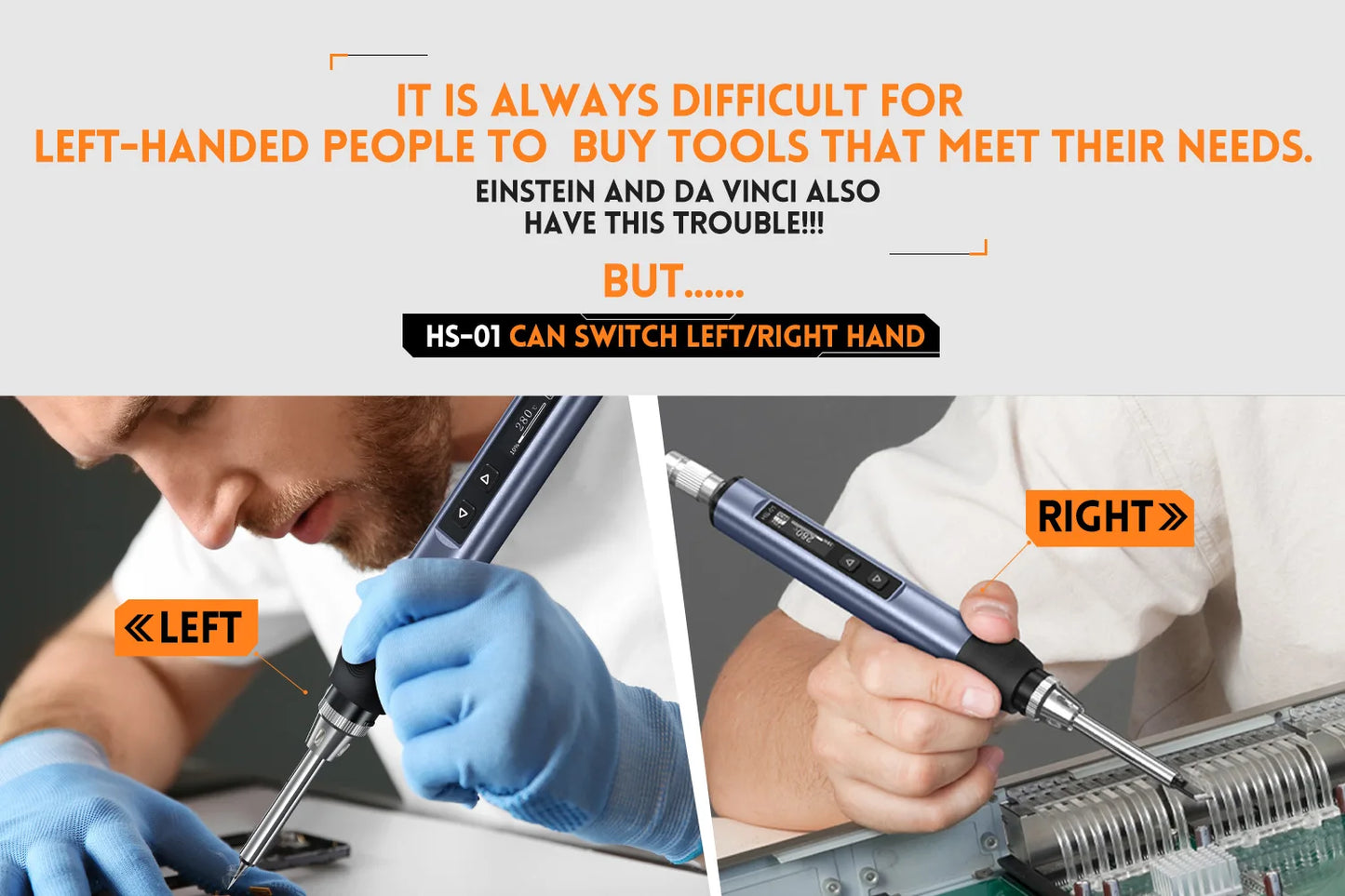 FNIRSI HS-01 Adjustable Temperature Soldering Iron DC 24V 80-420℃ Welding Solder Rework Station PD 65W Portable Repair Tool