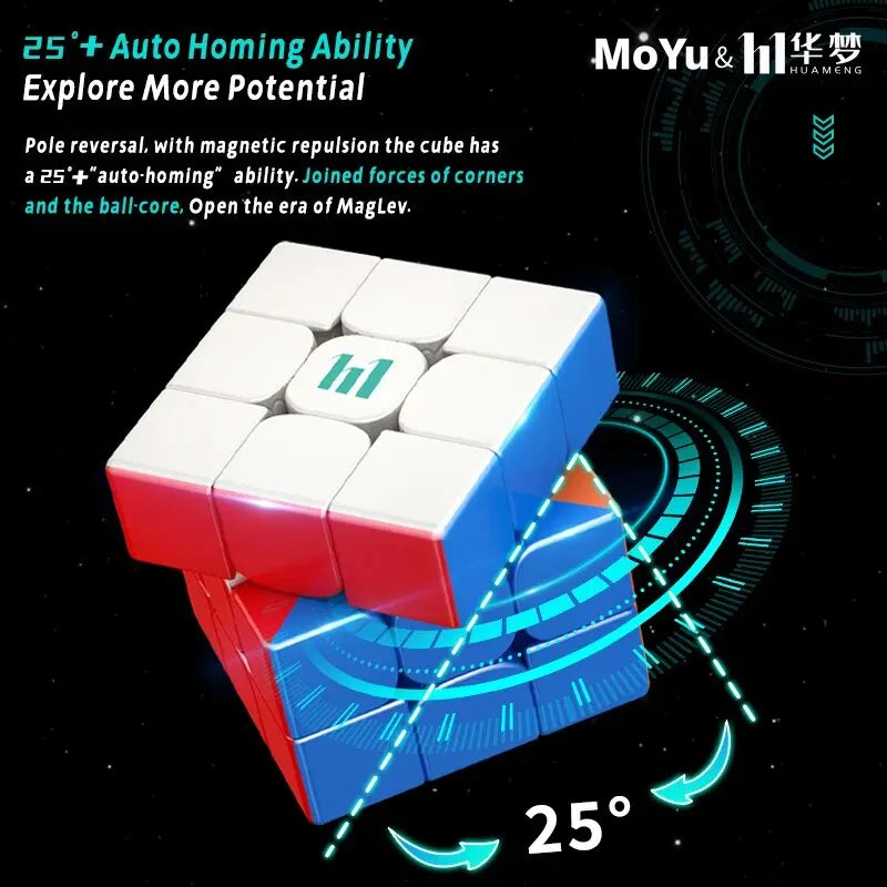 Moyu Huameng YS3M 3x3 Magnetic Magic Speed Cube Stickerless Professional Fidget Toys Cubo Magico Puzzle