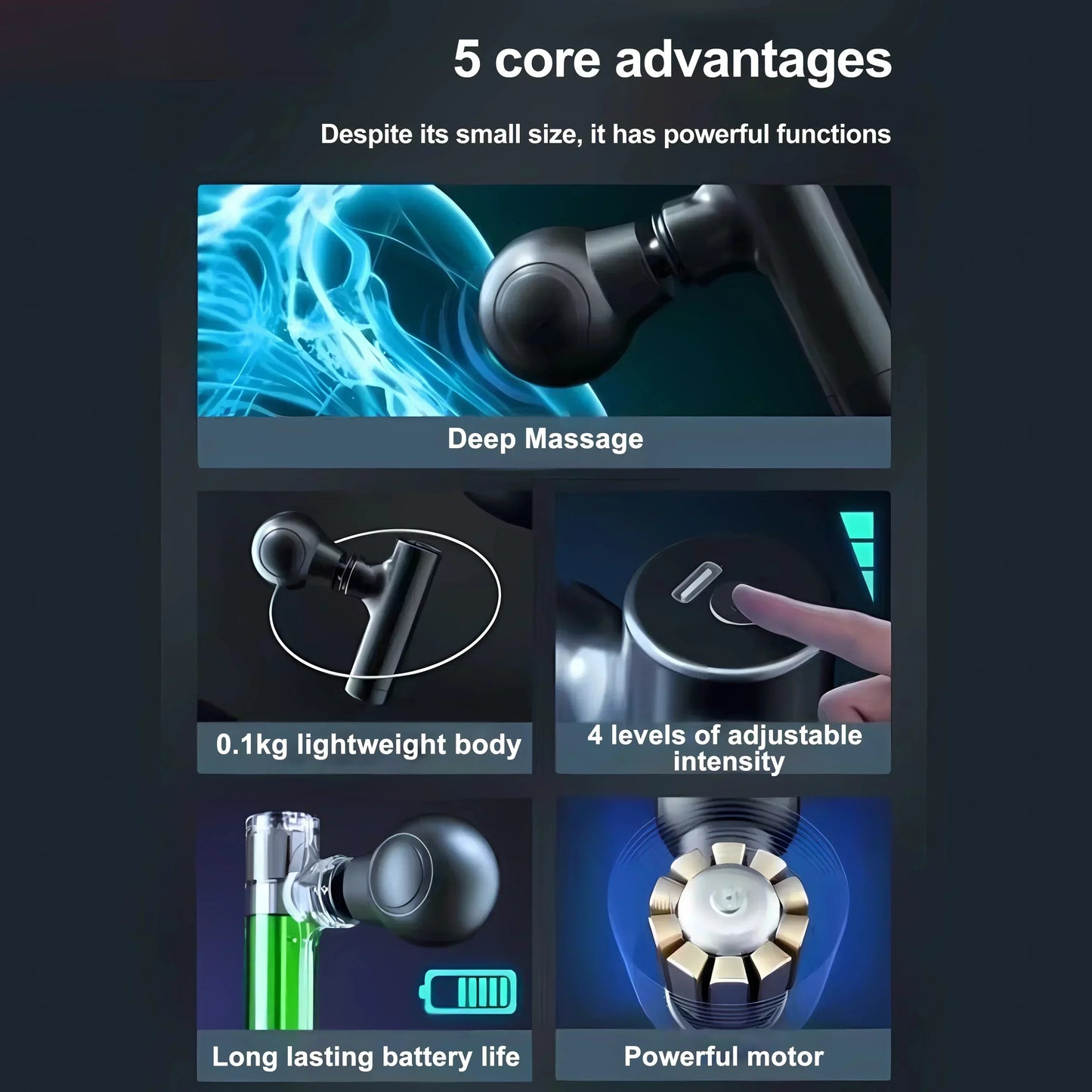 Hot Mini Fascial Massage Gun  Massager For Body Neck Back Deep Tissue Muscle Relaxation Pain Relief Tool Small Handheld Portable