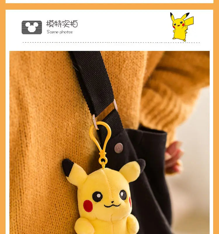 Clearance_Original Pokemon Plush Keychain Cartoon Toys Pikachu Charmander Psyduck Squirtle Snorlax Wobbuffet Doll Kids Kawai Toy
