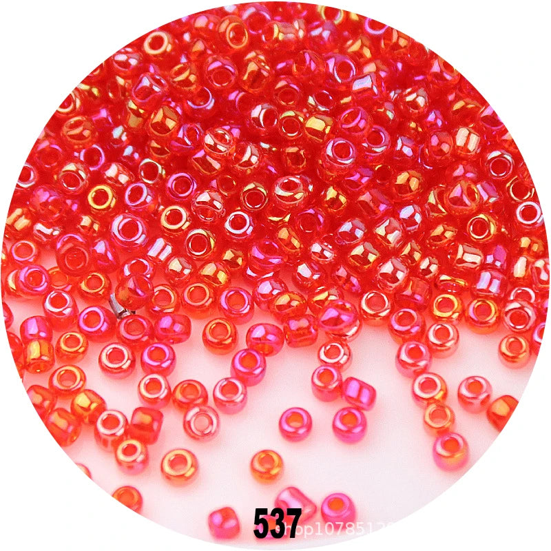 1.5mm 2mm 3mm 4mm Cezch Clear AB Colorful Glass Beads 15/0 12/0 8/0 6/0 Loose Seedbeads for Needlework Jewelry Making DIY Sewing