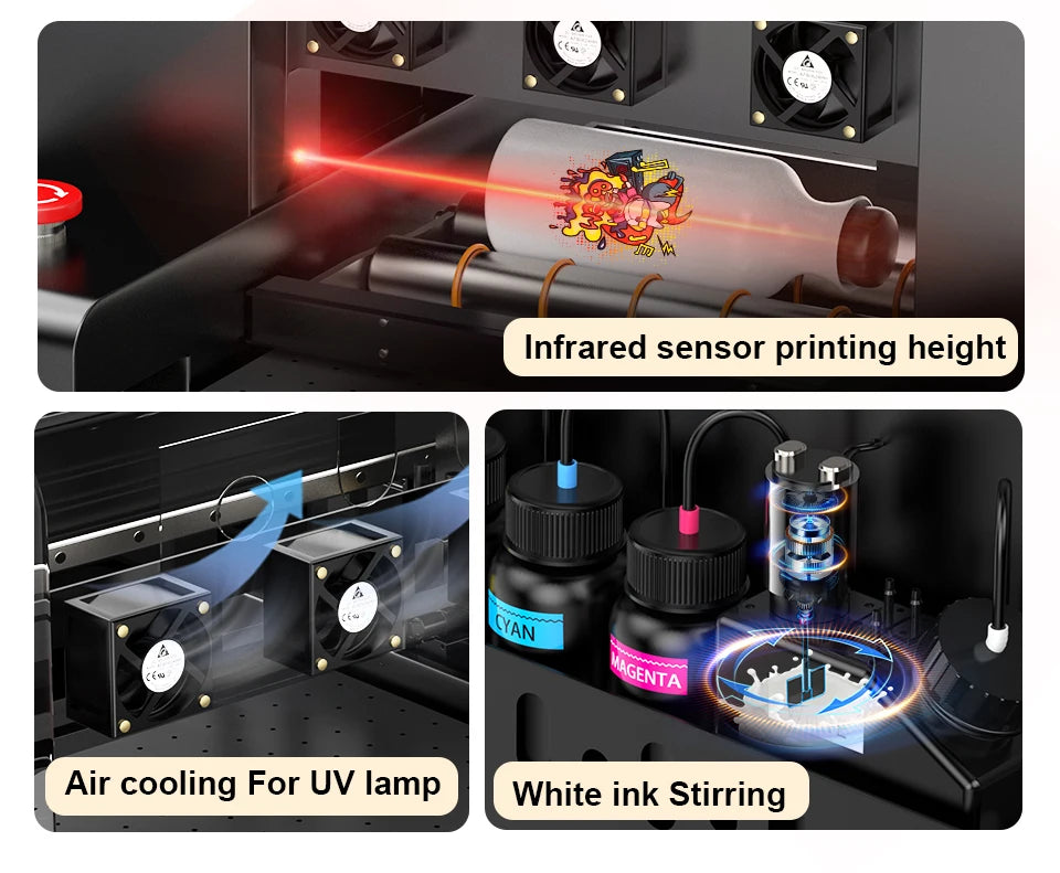 A4 UV DTF Printer XP600 impresora UV Flatbed Printer UV DTF Sticker Printing Machine For Acrylic Bottle Mug TPU