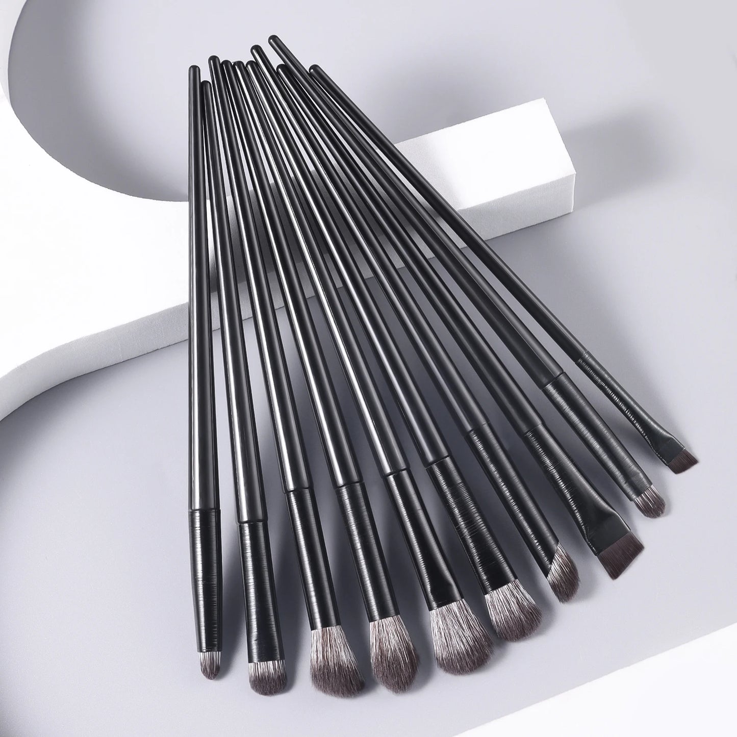 Eyeshadow Brushes,10pcs Wooden Neutral Portable Multifunctional Makeup Brush Bag	For All Skin For Making Up Supply