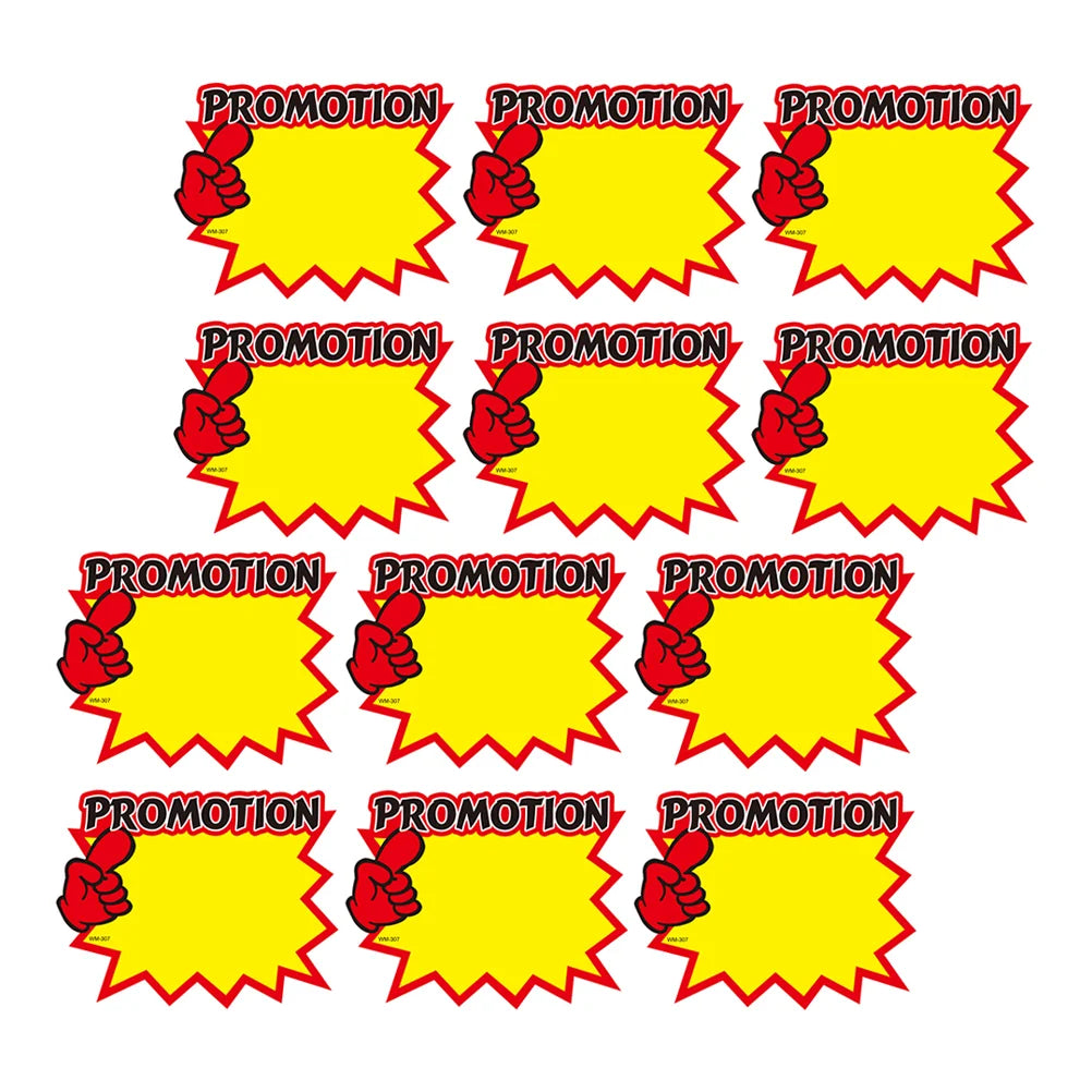 50 Pcs Commodity Price Blank Signs Promotional Tags Sale Advertisement Advertising Sticker Paper Label