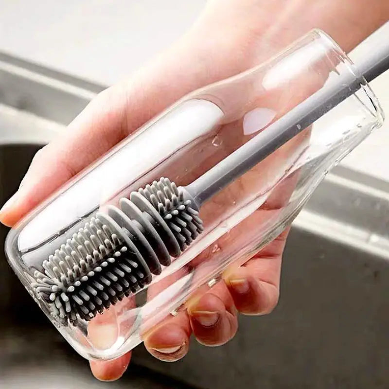 Kitchen Multifunctional Rotating Cup Brush Pot Household Long Handle Cup Brush Silicone Cup Brush Household Cleaning Brush