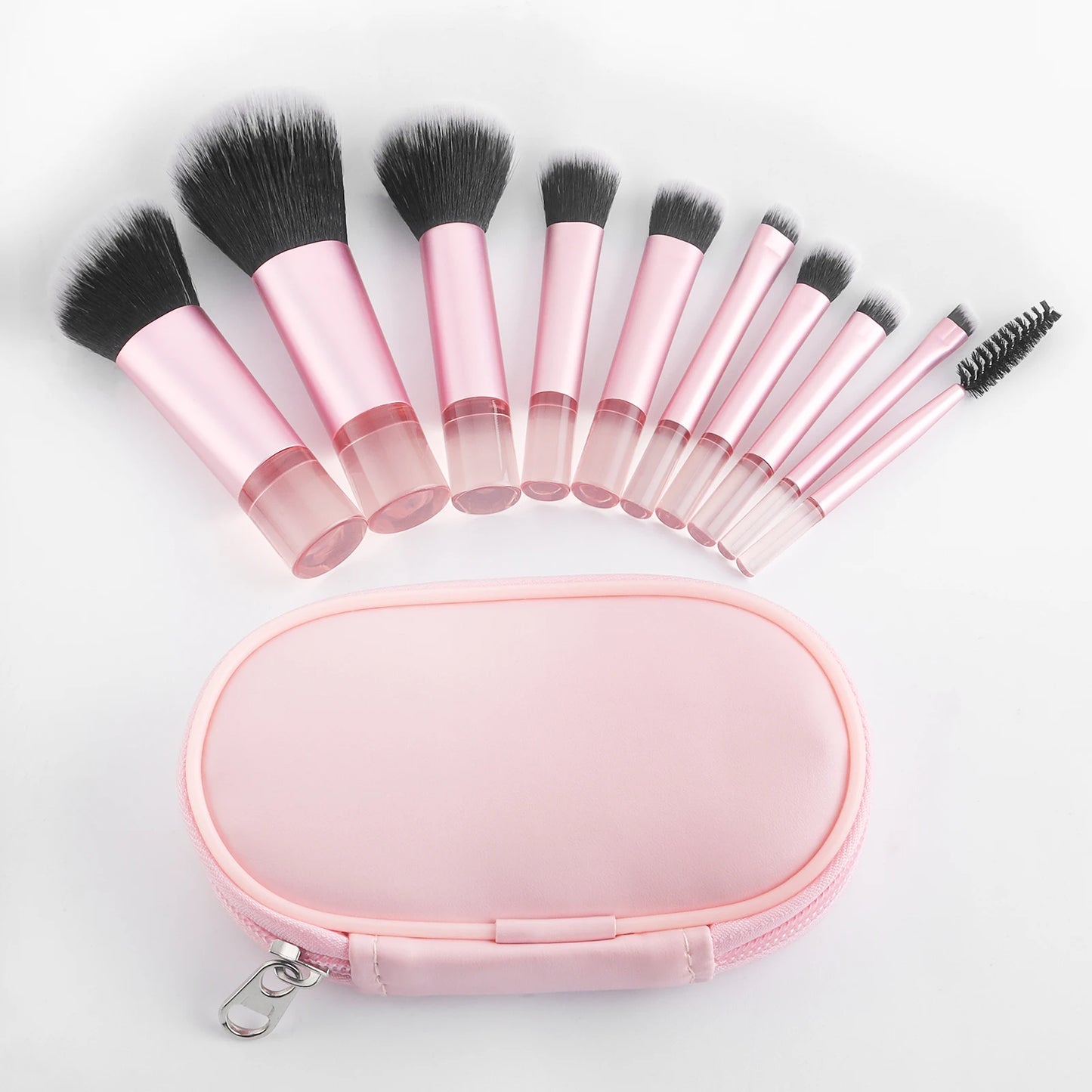 10pcs Makeup Brush Sets,Plastic mini with bag multifunctional Makeup Brush at home or On-the-Go Brush Professional Makeup tool
