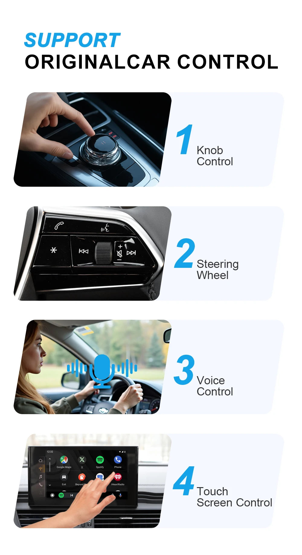 Acodo 2025 New Mini Dual interface Wireless Adapter Carplay/Android auto 2in1 function USB/Type-C convenience wired to wireless